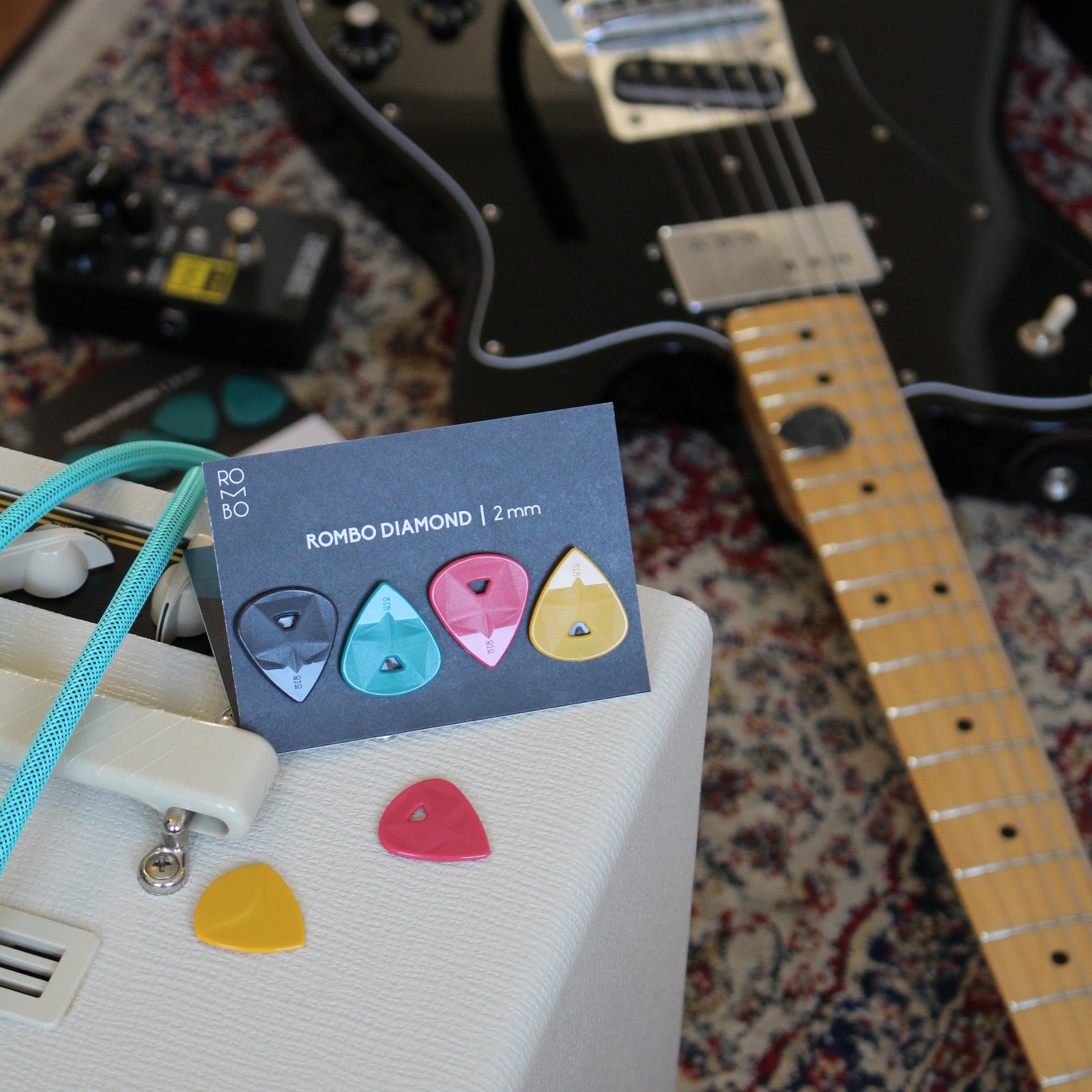 Guitar Pick and electric guitar