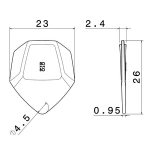 Set de Púas de Guitarra Rombo Shell CrystalBright (4 púas) - 0,95 mm