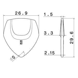 Set de púas de guitarra Rombo Erebus CrystalBright (4 púas) - 2.15 mm