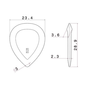 Guitar Pick Set Rombo Jade CrystalBright (4 Guitar Picks) - 2.3 mm