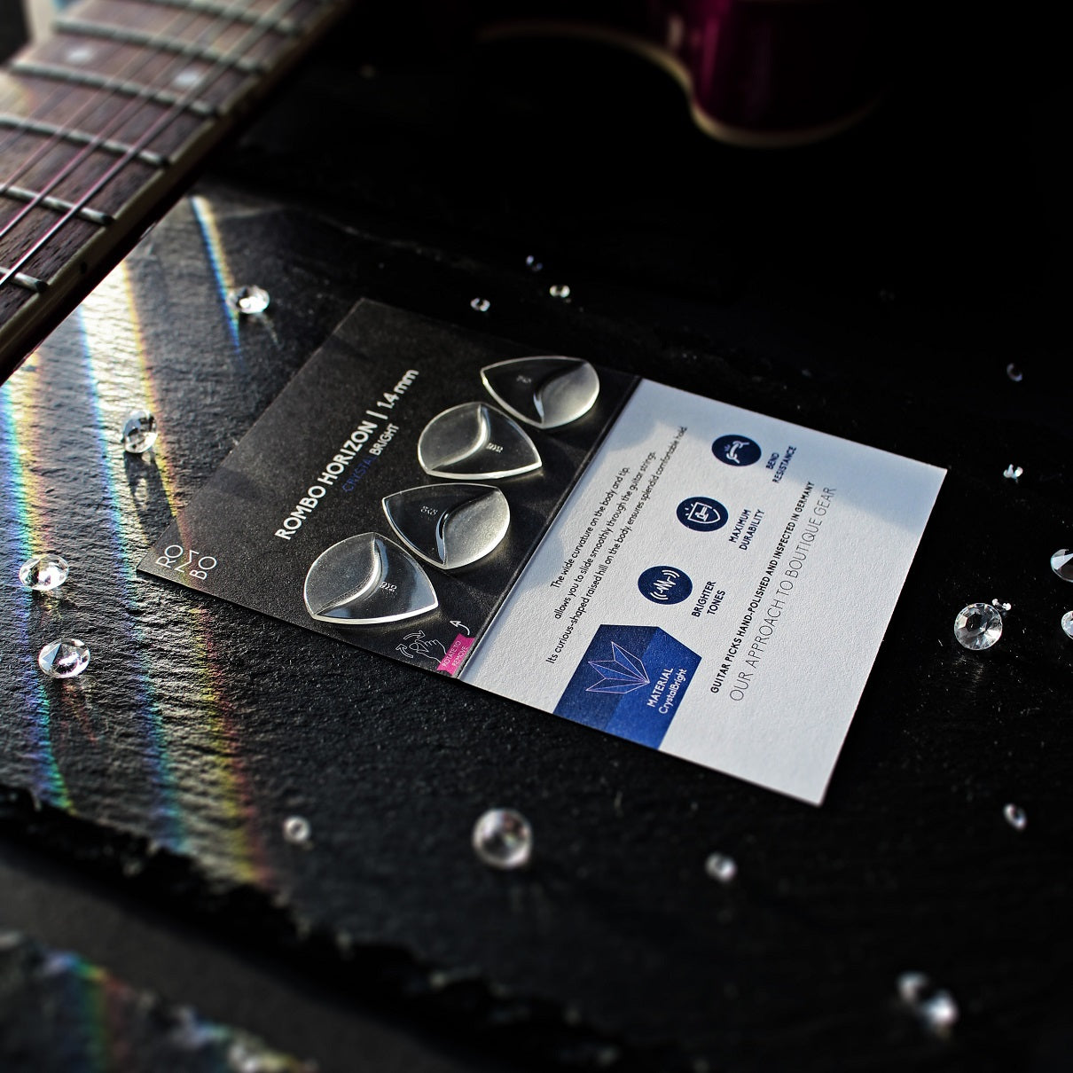 Guitar Pick Set Rombo Horizon CrystalBright (4 Guitar Picks) - 1.4 mm - ROMBO