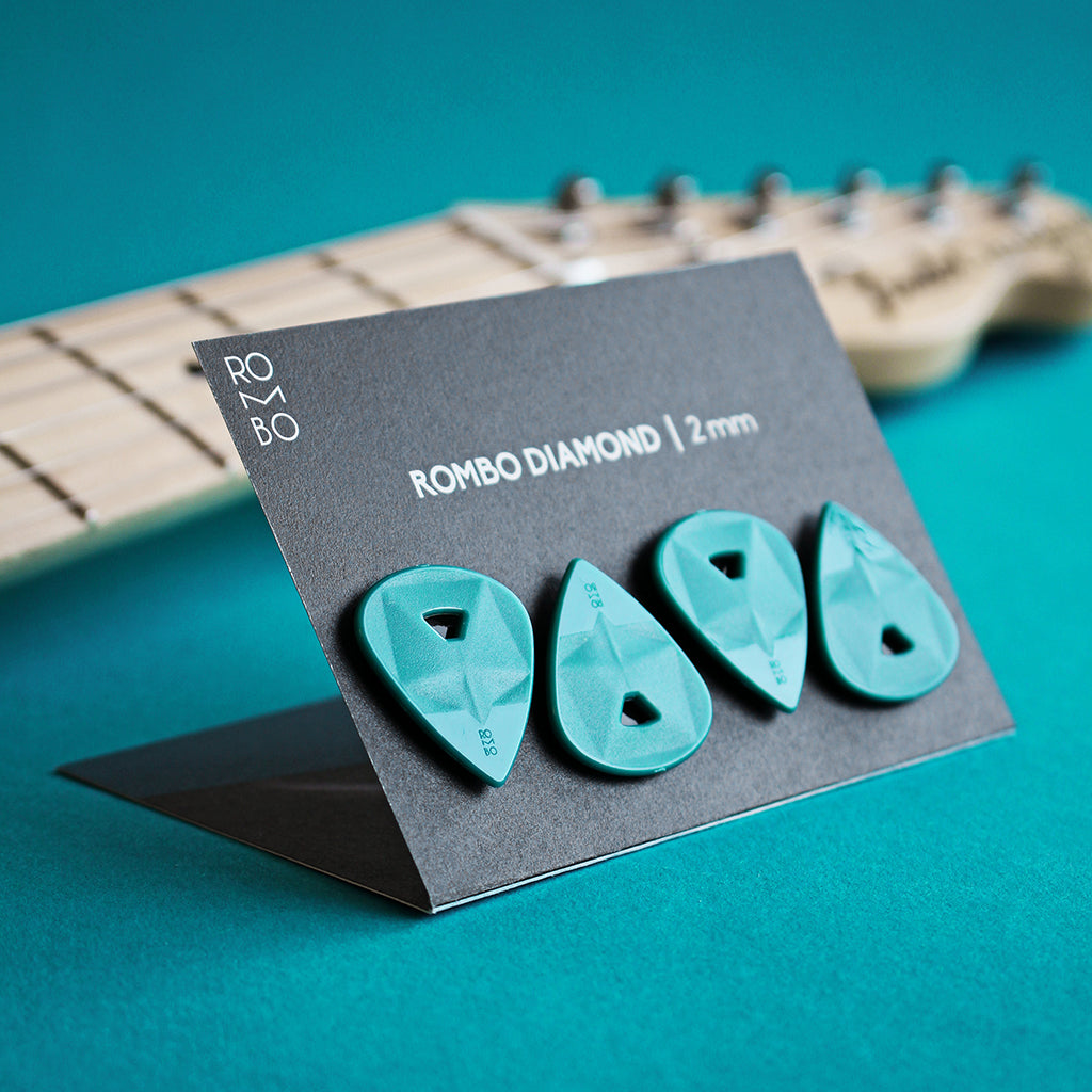 guitar pick set rombopicks diamond blue
