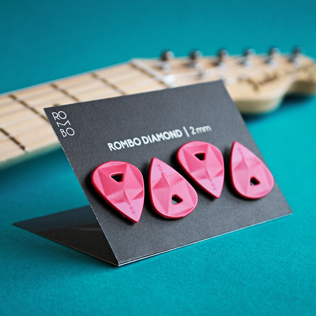 guitar pick set rombopicks diamond red