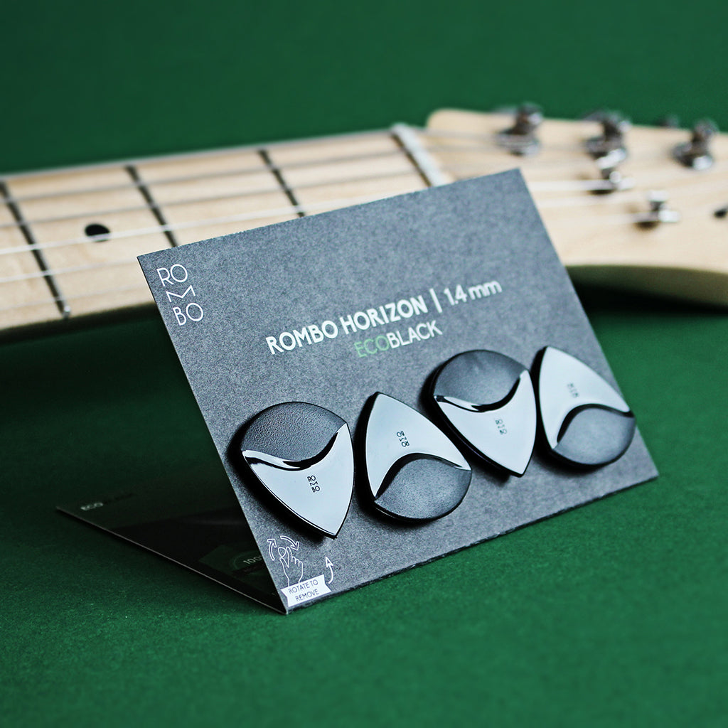 guitar-pick-set-rombopicks-horizon-eco-black-recycled-plastic