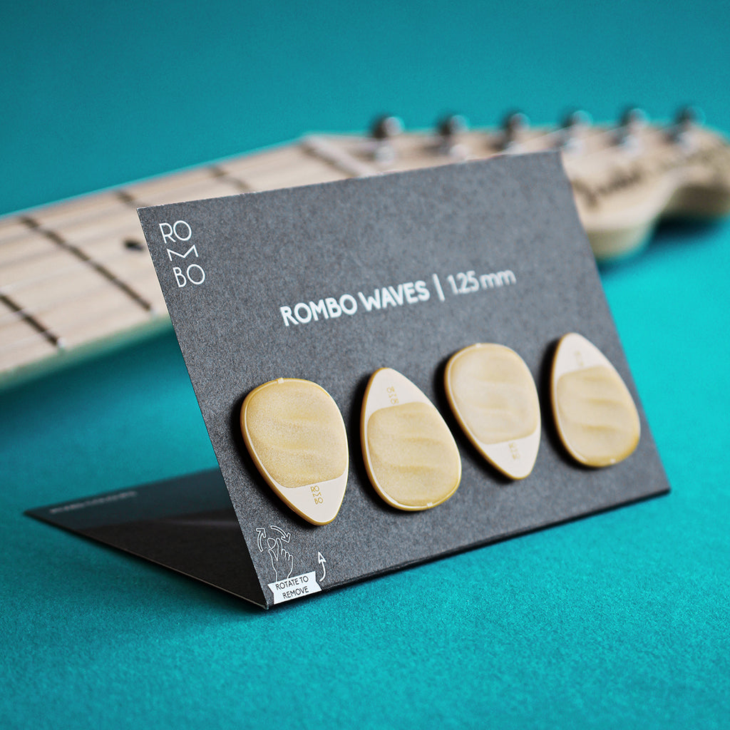 guitar pick set rombopicks waves yellow